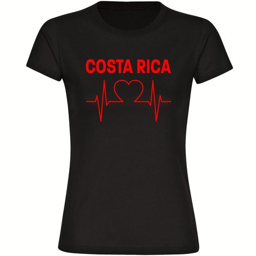 4068859223878 - multifanshop Damen T-Shirt - Costa Rica - Herzschlag - Druck rot - Frauen