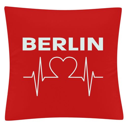 4068859104771 - multifanshop Kissenbezug - Berlin rot - Herzschlag - Druck weiß - Kissen 4068859104771 - multifanshop Kissenbezug - Berlin rot - Herzschlag - Druck weiß - Kissen