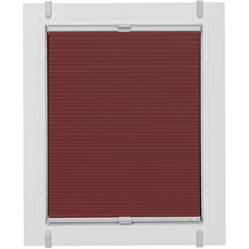 4001442435609 - Plissee Start-up Style Honeycomb rot (ziegelrot silberfarben silberfarben) Plissees 155cm zweiseitig verschiebbar 60cm Obermaterial 100% Polyester verspannt mit Simply-Fix Klemmträger Wabenplissee B60cm H155cm