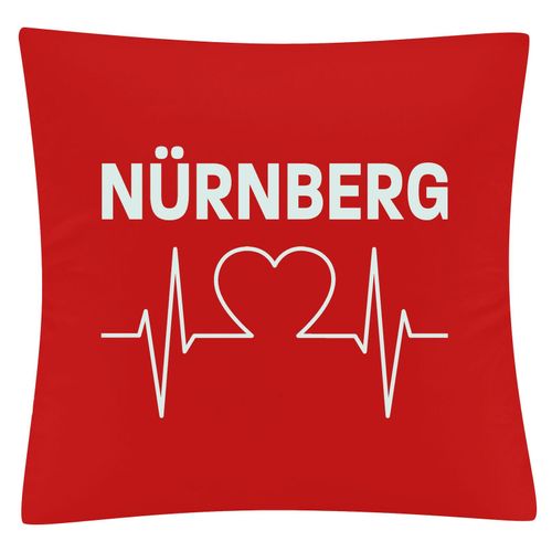 4068859117313 - multifanshop Kissenbezug - Nürnberg - Herzschlag - Druck weiß - Kissen