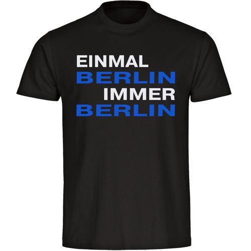 4068859056971 - multifanshop Herren T-Shirt - Berlin blau - Einmal Immer - Druck blau - Männer