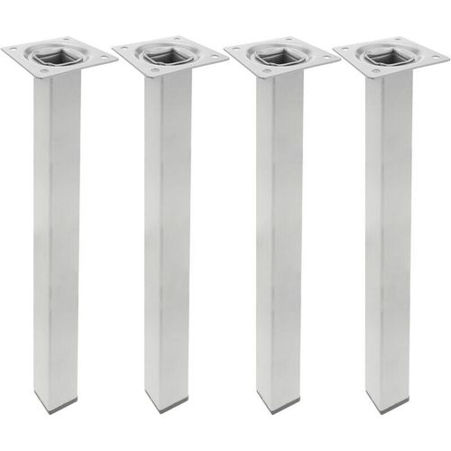 8434852086622 - PrimeMatik - Quadrat Tischbeine für Schreibtische Schränke Möbel aus grau Stahl 40cm 4-Pack