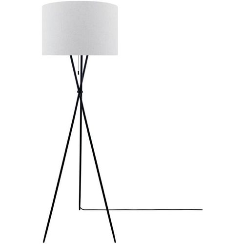 4066153014024 - Stehlampe Modern Wohnzimmer Dreibein Standleuchte 157cm Zugschalter Mit Schnur Weiß (Ø455 cm) Dreibeinig Schwarz - Paco Home