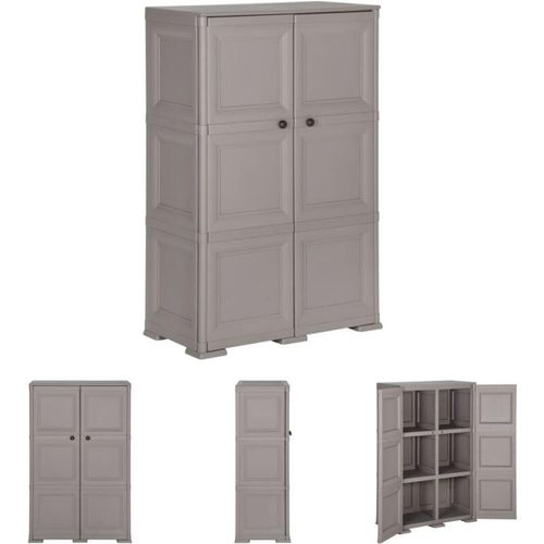 8721032119516 - Homemiyn - The Living Store Kunststoffschrank 79x43x125 cm Holzdesign Grau - Aufbewahrungsschränke & Schließfächer - Grau 8721032119516 - Homemiyn - The Living Store Kunststoffschrank 79x43x125 cm Holzdesign Grau - Aufbewahrungsschränke & Schließfächer - Grau