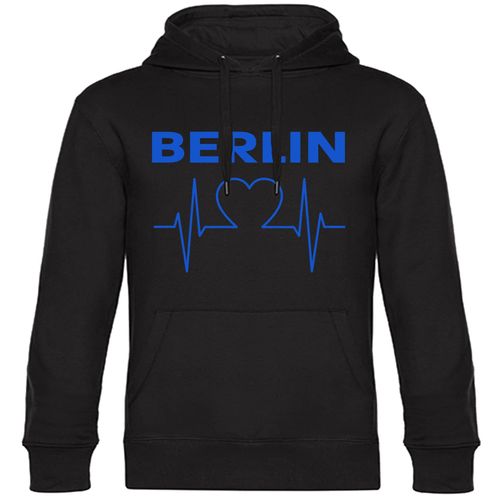 4068859032418 - multifanshop Kapuzen Sweatshirt - Berlin blau - Herzschlag - Druck blau - Hoodie