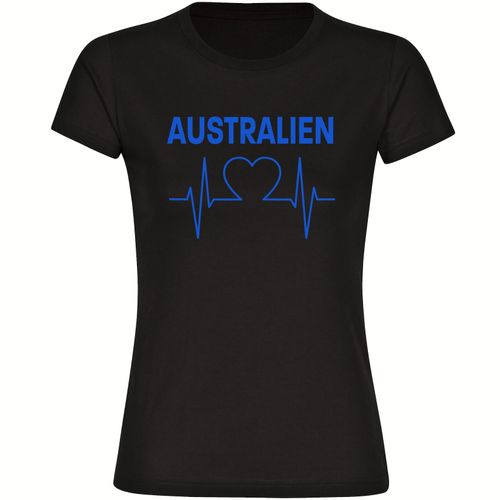4068859277710 - multifanshop Damen T-Shirt - Australien - Herzschlag - Druck blau - Frauen