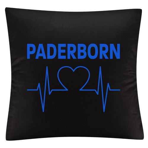 4068859041915 - multifanshop Kissenbezug - Paderborn - Herzschlag - Druck blau - Kissen