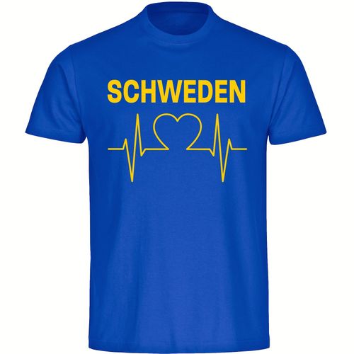 4068859491635 - multifanshop Herren T-Shirt - Schweden - Herzschlag - Druck gelb - Männer