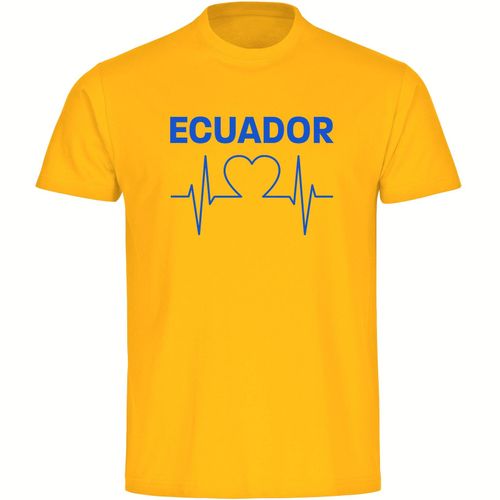 4068859294557 - multifanshop Kinder T-Shirt - Ecuador - Herzschlag - Druck blau - Kind