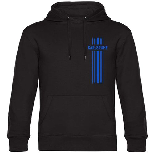 4068859048044 - multifanshop Kapuzen Sweatshirt - Karlsruhe - Streifen - Druck blau - Hoodie