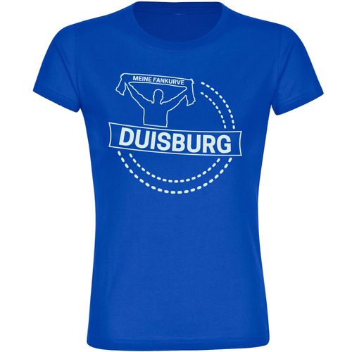 4068859053338 - multifanshop Damen T-Shirt - Duisburg - Meine Fankurve - Druck weiß - Frauen