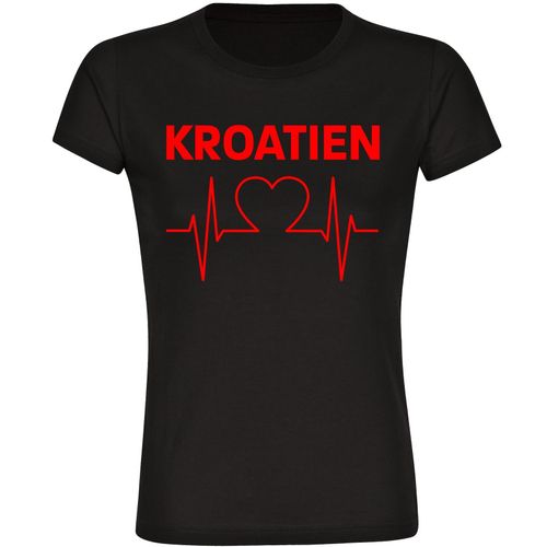 4068859470562 - multifanshop Damen T-Shirt - Kroatien - Herzschlag - Druck rot - Frauen 4068859470562 - multifanshop Damen T-Shirt - Kroatien - Herzschlag - Druck rot - Frauen
