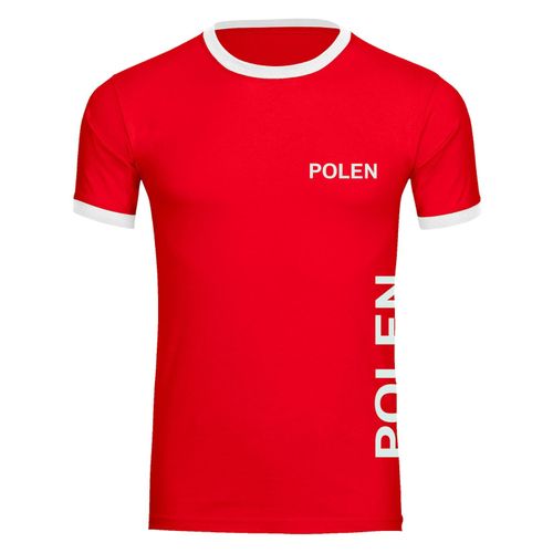 4068859213077 - multifanshop Kontrast T-Shirt - Polen - Brust & Seite - Druck weiß - Männer 4068859213077 - multifanshop Kontrast T-Shirt - Polen - Brust & Seite - Druck weiß - Männer