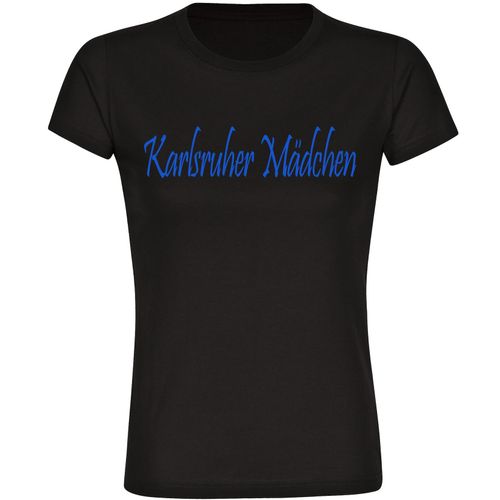 4068859063412 - multifanshop Damen T-Shirt - Karlsruhe - Karlsruher Mädchen - Druck blau - Frauen