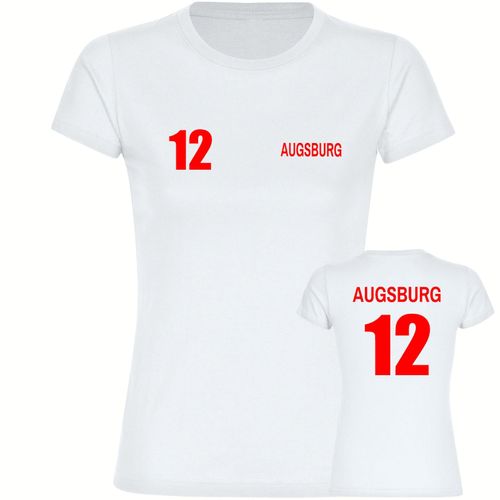 4068859088835 - multifanshop Damen T-Shirt - Augsburg - Trikot Nummer 12 - Druck rot - Frauen 4068859088835 - multifanshop Damen T-Shirt - Augsburg - Trikot Nummer 12 - Druck rot - Frauen