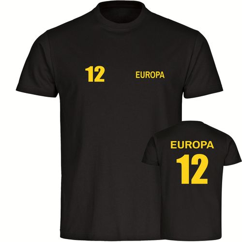 4068859304294 - multifanshop Kinder T-Shirt - Europa - Trikot Nummer 12 - Druck gelb - Kind 4068859304294 - multifanshop Kinder T-Shirt - Europa - Trikot Nummer 12 - Druck gelb - Kind
