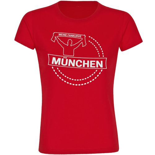 4068859141387 - multifanshop Damen T-Shirt - München rot - Meine Fankurve - Druck weiß - Frauen 4068859141387 - multifanshop Damen T-Shirt - München rot - Meine Fankurve - Druck weiß - Frauen