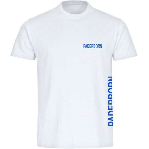 4068859022822 - multifanshop Herren T-Shirt - Paderborn - Brust & Seite - Druck blau - Männer 4068859022822 - multifanshop Herren T-Shirt - Paderborn - Brust & Seite - Druck blau - Männer