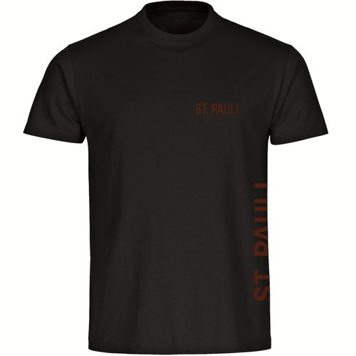 4068859190835 - multifanshop Herren T-Shirt - St Pauli - Brust & Seite - Druck braun - Männer