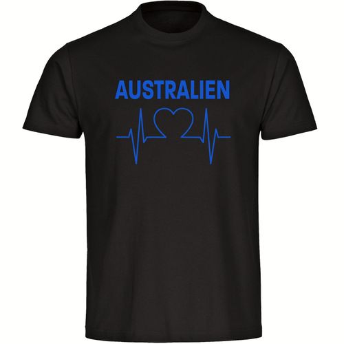 4068859276584 - multifanshop Herren T-Shirt - Australien - Herzschlag - Druck blau - Männer