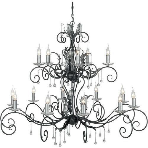 5024005205609 - Lighting AML15-BLK-SILVER Kronleuchter Amarilli 15xE14 H99 Ø125 - Elstead