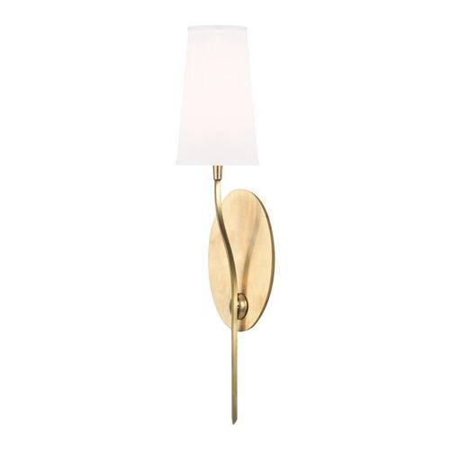 8061349030266 - Hudson Valley Lighting - Hudson Valley Rutland 1 helle Wandleuchte aus gealtertem Messing mit weißem Schirm 8061349030266 - Hudson Valley Lighting - Hudson Valley Rutland 1 helle Wandleuchte aus gealtertem Messing mit weißem Schirm