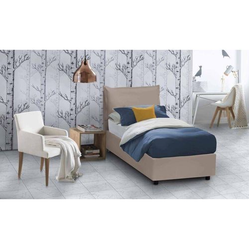 8052773791564 - Talamo Italia Einzelbett Emilia Containerbett mit Kunstlederbezug 100% Made in Italy Frontöffnung inklusive Matratze Cm 90x200 Turteltaube