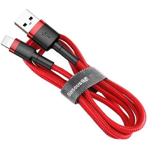 6953156275003 - Basetech - Baseus Cafule Cable durabel Kabel mit Nylon geflochtenes Ladekabel usb   iPhone QC30 15A 2M rot (CALKLF-C09)