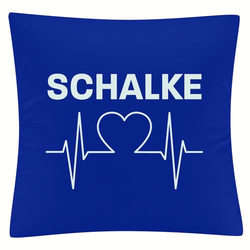 4068859006365 - multifanshop Kissenbezug - Schalke - Herzschlag - Druck weiß - Kissen 4068859006365 - multifanshop Kissenbezug - Schalke - Herzschlag - Druck weiß - Kissen