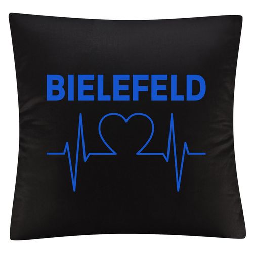 4068859033934 - multifanshop Kissenbezug - Bielefeld - Herzschlag - Druck blau - Kissen 4068859033934 - multifanshop Kissenbezug - Bielefeld - Herzschlag - Druck blau - Kissen