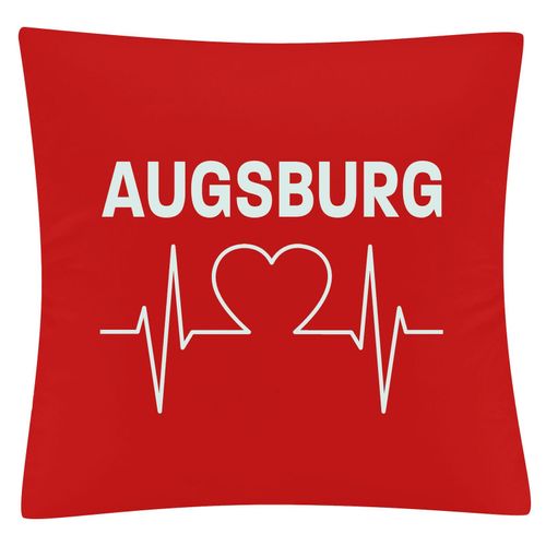 4068859102494 - multifanshop Kissenbezug - Augsburg - Herzschlag - Druck weiß - Kissen 4068859102494 - multifanshop Kissenbezug - Augsburg - Herzschlag - Druck weiß - Kissen