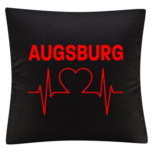 4068859102487 - multifanshop Kissenbezug - Augsburg - Herzschlag - Druck rot - Kissen 4068859102487 - multifanshop Kissenbezug - Augsburg - Herzschlag - Druck rot - Kissen