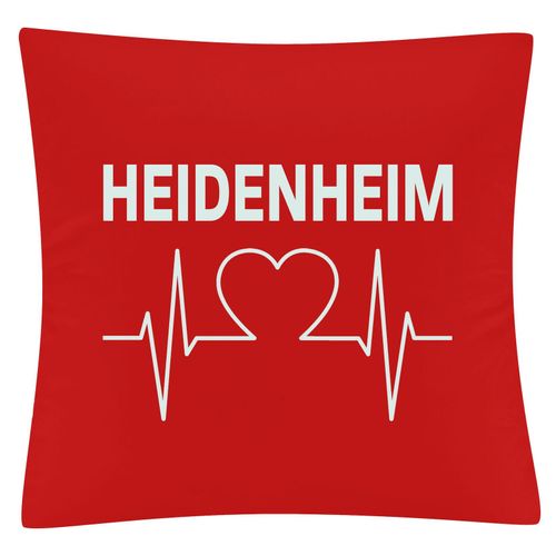 4068859109332 - multifanshop Kissenbezug - Heidenheim - Herzschlag - Druck weiß - Kissen