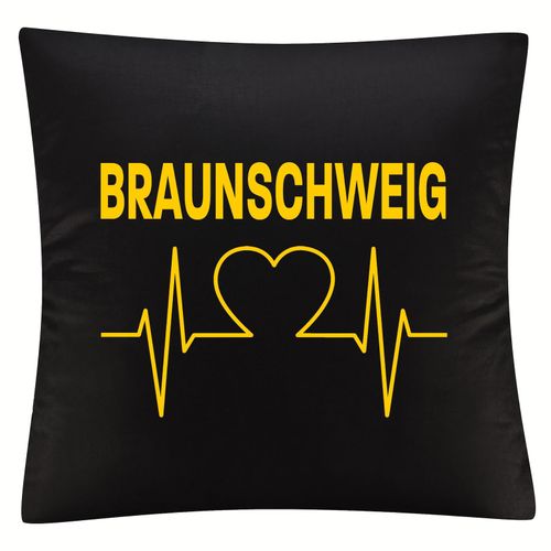 4068859201593 - multifanshop Kissenbezug - Braunschweig - Herzschlag - Druck gelb - Kissen