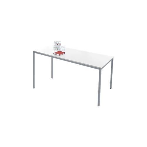 4251898823516 - Pure Stahlrohrtisch Rechteck Quadratrohrfuß B 1600 x T 800 x H 720 mm weiß weißaluminium
