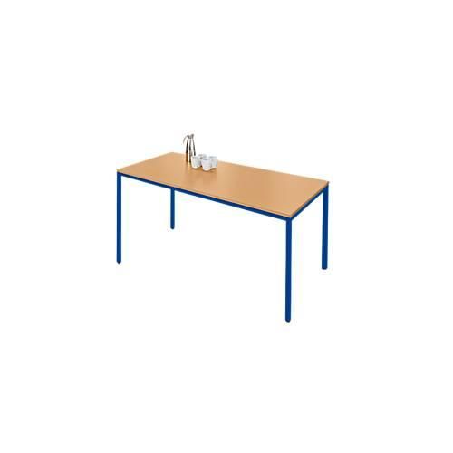 4251898823691 - Pure Stahlrohrtisch Rechteck Quadratrohrfuß B 1600 x T 800 x H 720 mm Buche enzianblau 4251898823691 - Pure Stahlrohrtisch Rechteck Quadratrohrfuß B 1600 x T 800 x H 720 mm Buche enzianblau