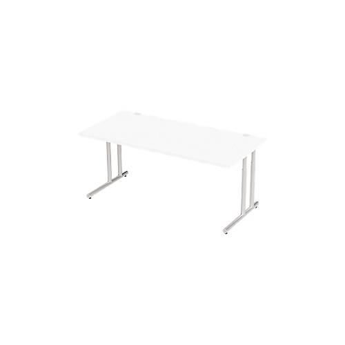 4250510829967 - Select Schreibtisch COMBITEC Rechteck C-Fuß B 1800 x T 800 x H 677-817 mm weiß weißaluminium 4250510829967 - Select Schreibtisch COMBITEC Rechteck C-Fuß B 1800 x T 800 x H 677-817 mm weiß weißaluminium