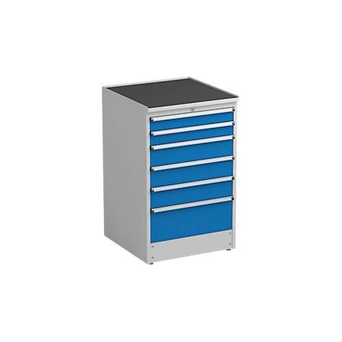 6416763094745 - Schubladenschrank Treston 6 Schubladen abschließbar B 715 x T 715 x H 1100 mm Stahl lichtgrau RAL 7035 blau RAL 5007 6416763094745 - Schubladenschrank Treston 6 Schubladen abschließbar B 715 x T 715 x H 1100 mm Stahl lichtgrau RAL 7035 blau RAL 5007