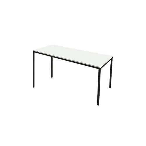 4251898823493 - Pure Stahlrohrtisch Rechteck Quadratrohrfuß B 1600 x T 800 x H 720 mm lichtgrau schwarz 4251898823493 - Pure Stahlrohrtisch Rechteck Quadratrohrfuß B 1600 x T 800 x H 720 mm lichtgrau schwarz