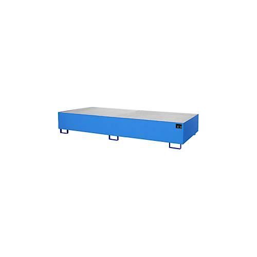 4052462052307 - eurokraft pro Regal-Bodenwanne 1000 l Auffangvolumen LxBxH 3250 x 1300 x 380 mm mit Gitterrost lichtblau