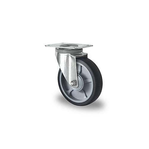 4260475215514 - CASCOO Lenkrolle P2G2 mit Rad-ø 160 mm x B 40 mm Polypropylen-Felge Elastomer-Lauffläche grau Kugellager bis 200 kg 4260475215514 - CASCOO Lenkrolle P2G2 mit Rad-ø 160 mm x B 40 mm Polypropylen-Felge Elastomer-Lauffläche grau Kugellager bis 200 kg