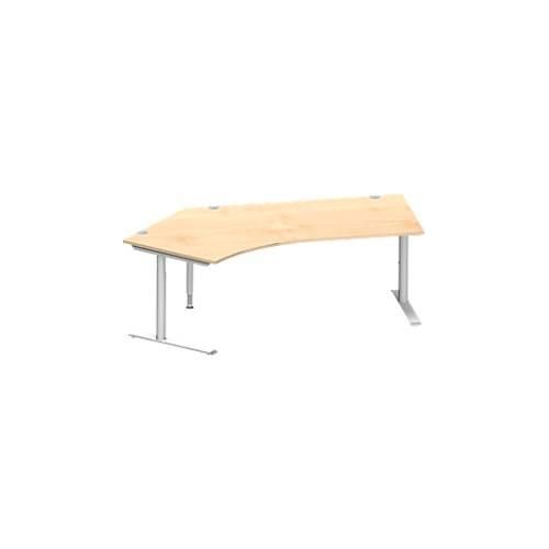 4250510876114 - Genius Winkelschreibtisch MODENA FLEX 135° Ansatz links C-Fuß-Rundrohr B 2165 mm ahorn 4250510876114 - Genius Winkelschreibtisch MODENA FLEX 135° Ansatz links C-Fuß-Rundrohr B 2165 mm ahorn