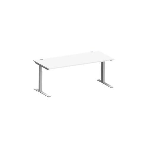 4250510876336 - Genius Schreibtisch MODENA FLEX C-Fuß-Rechteckrohr B 1800 x T 800 mm weiß weißalu 4250510876336 - Genius Schreibtisch MODENA FLEX C-Fuß-Rechteckrohr B 1800 x T 800 mm weiß weißalu