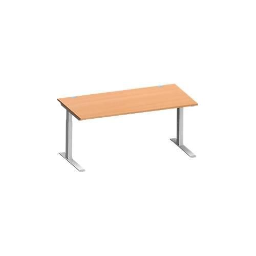 4250510876251 - Genius Schreibtisch MODENA FLEX C-Fuß-Rechteckrohr B 1600 x T 800 mm Buche weißalu