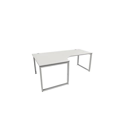 4250510881989 - Genius Winkelschreibtisch MODENA FLEX 90° Bügelfuß Ansatz links B 2000 mm lichtgrau 4250510881989 - Genius Winkelschreibtisch MODENA FLEX 90° Bügelfuß Ansatz links B 2000 mm lichtgrau