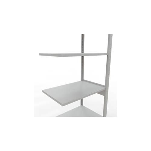 4004514293121 - Schulte Lagertechnik Fachbodenregal-Stecksystem MULTIplus 150 Anbauregal Längenriegel 2500x750x500 mm 6 Böden lichtgrau