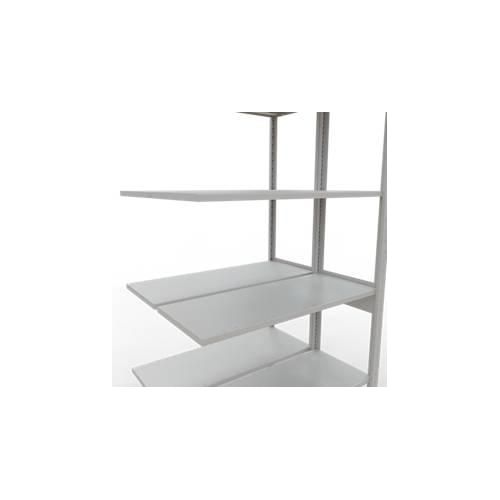4004514269942 - Schulte Lagertechnik Fachbodenregal-Stecksystem MULTIplus 150 Doppel-Anbauregal Längenriegel H2500 B1000 T2x400 mm 2x6 Böden lichtgrau