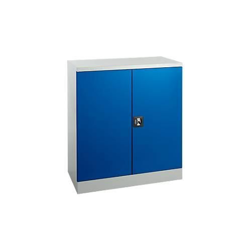 4260610847372 - Select Stahlschrank 2 OH 2 höhenverstellbare Einlegeböden Drehzylinderschloss B 916 x T 422 x H 1000 mm lichtgrau RAL 7035 enzianblau RAL 5010 4260610847372 - Select Stahlschrank 2 OH 2 höhenverstellbare Einlegeböden Drehzylinderschloss B 916 x T 422 x H 1000 mm lichtgrau RAL 7035 enzianblau RAL 5010