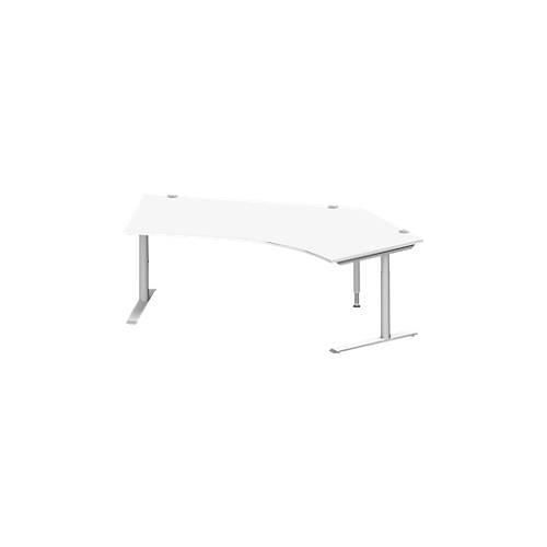 4250510876084 - Genius Winkelschreibtisch MODENA FLEX 135° Ansatz rechts C-Fuß-Rundrohr B 2165 mm weiß