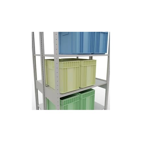 4004514269928 - Schulte Lagertechnik Fachbodenregal-Stecksystem MULTIplus 150 Doppel-Grundregal Längenriegel H2500 B1000 T2x400 mm 2x6 Böden lichtgrau 4004514269928 - Schulte Lagertechnik Fachbodenregal-Stecksystem MULTIplus 150 Doppel-Grundregal Längenriegel H2500 B1000 T2x400 mm 2x6 Böden lichtgrau